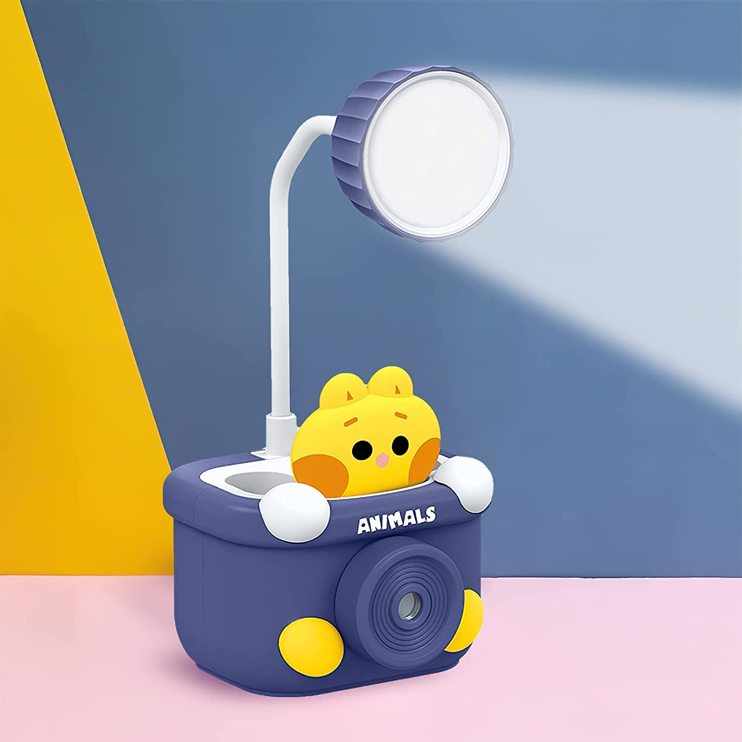 Kiditos Plastic Small Study Desk Led Lamp Rechargeable, 360° Flexible Gooseneck Lamp With Pen Holder, Pencil Sharpener, Table Lamp For Girls Boys Room (Cat), Blue (B0BV39J49B) Amazon Price History, Amazon Price Tracker