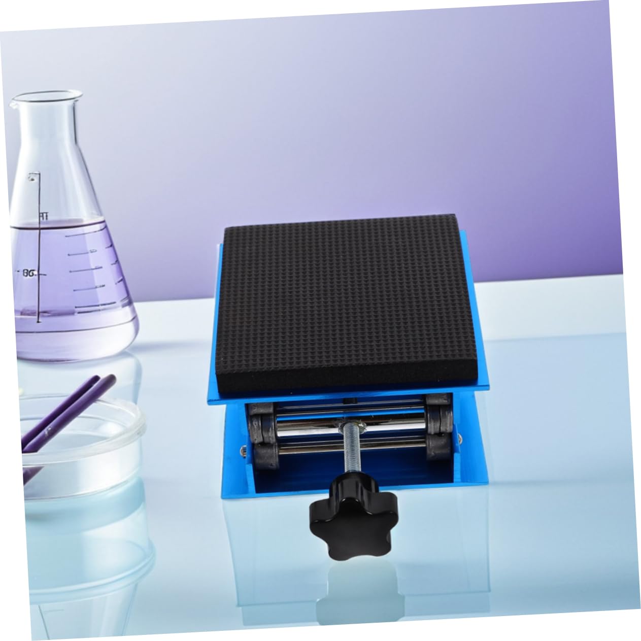 Veemoon Plataforma Elevadora de Laboratorio de Aluminio 15x15cm con Diseño Antideslizante y Amortiguación para Equipos Científicos y Experimentos