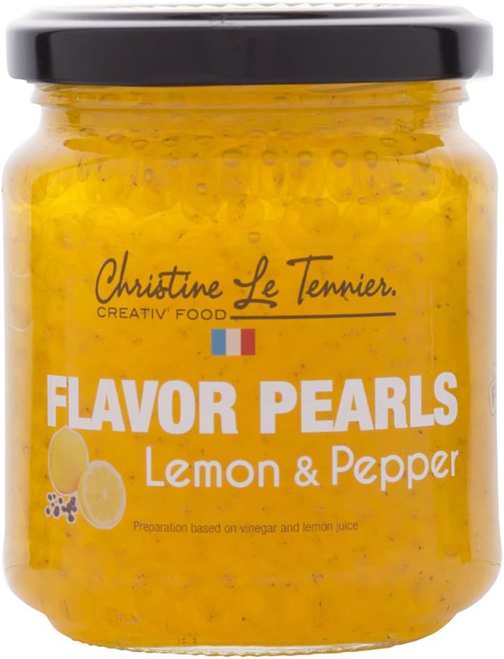 Christine Le Tennier Lemon & Pepper Flavor Pearls, 7oz Jar