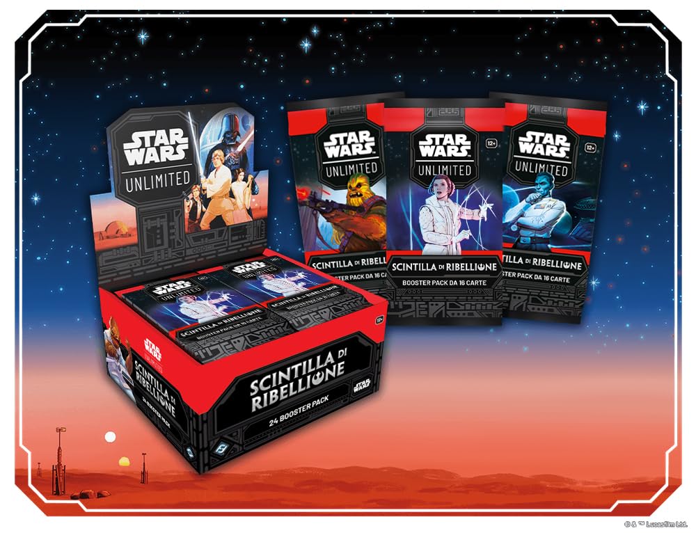 Asmodee Star Wars: Unlimited TCG Scintilla di Ribellione, BOOSTER DISPLAY (Set di 24 Booster Packs), Gioco di Carte Collezionabili per Bambini e Adulti, 12+ Anni, 2+ Giocatori, Ediz. in Italiano