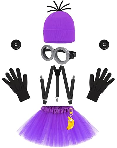 Adult Women Cartoon Costume Set with Beanie Goggles Tutu Skirt