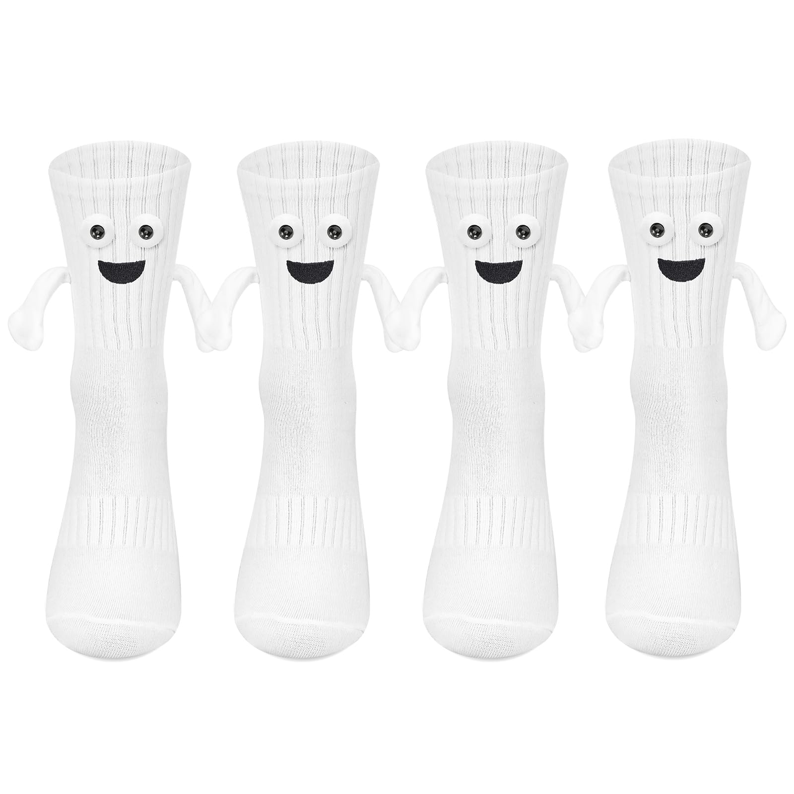 2 pares de calcetines magnéticos que se sostienen de la mano, regalos divertidos para mujeres, hombres, adolescentes, parejas, rellenos de calcetines de Navidad, regalos de broma