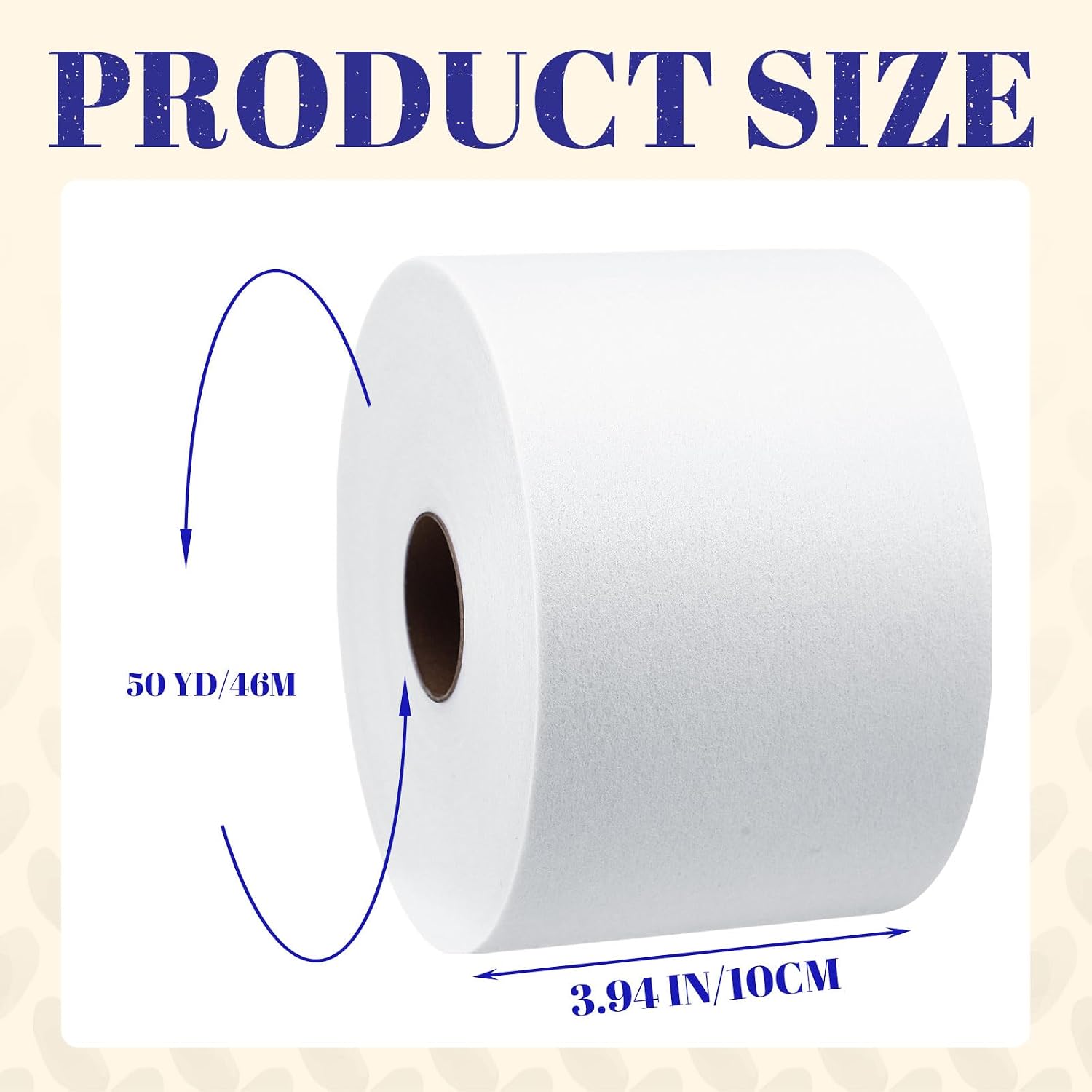 Tegeme Tear Away Embroidery Stabilizer Backing for Caps and Hats 4'' x 50 yd Roll Heavy Weight 3 oz for Machine Embroidery and Hand Sewing