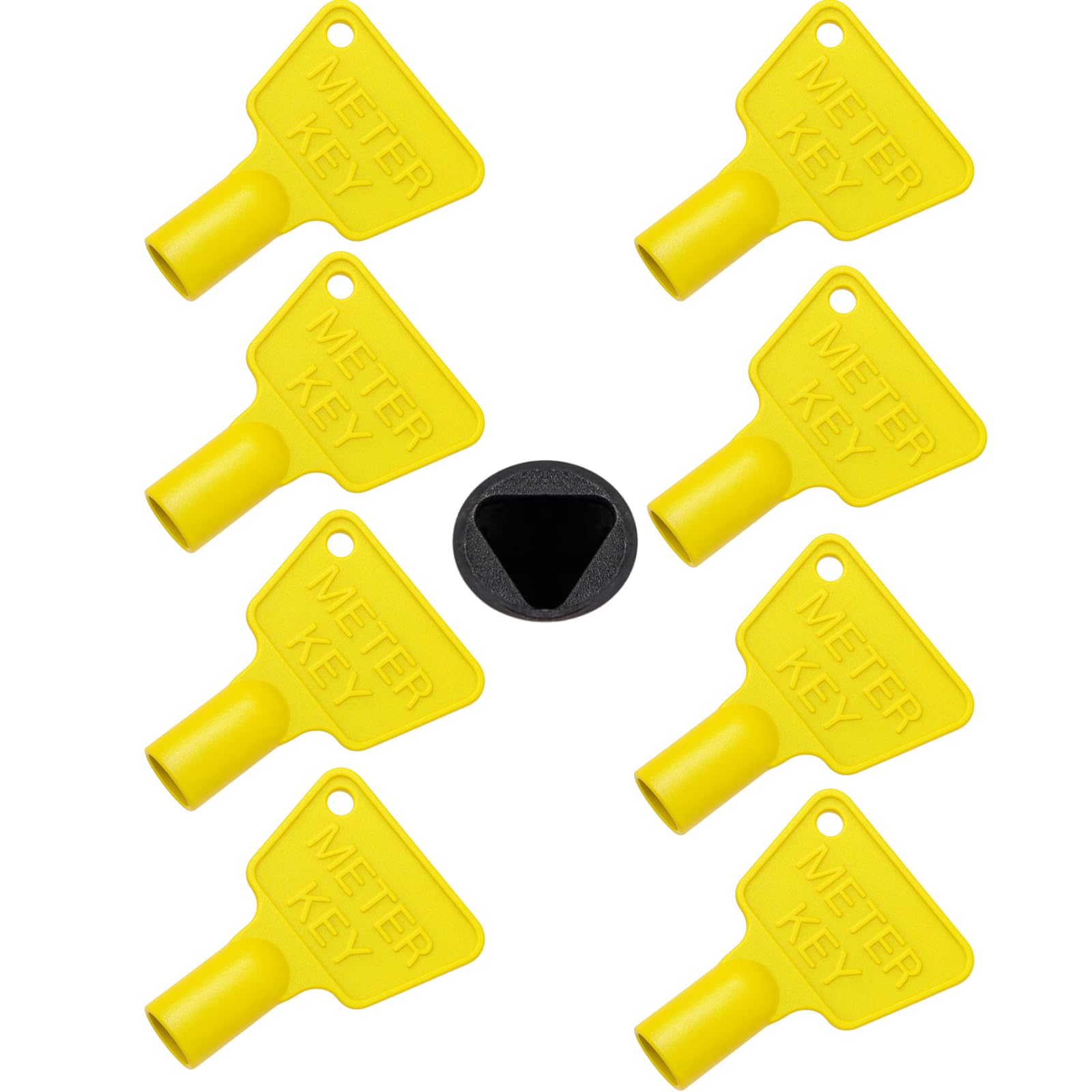 Howsehold Yellow Gas Meter Box Key [8 Keys] Triangular Electric Utility Box Key Plastic Black Gas Meter Key For Reading