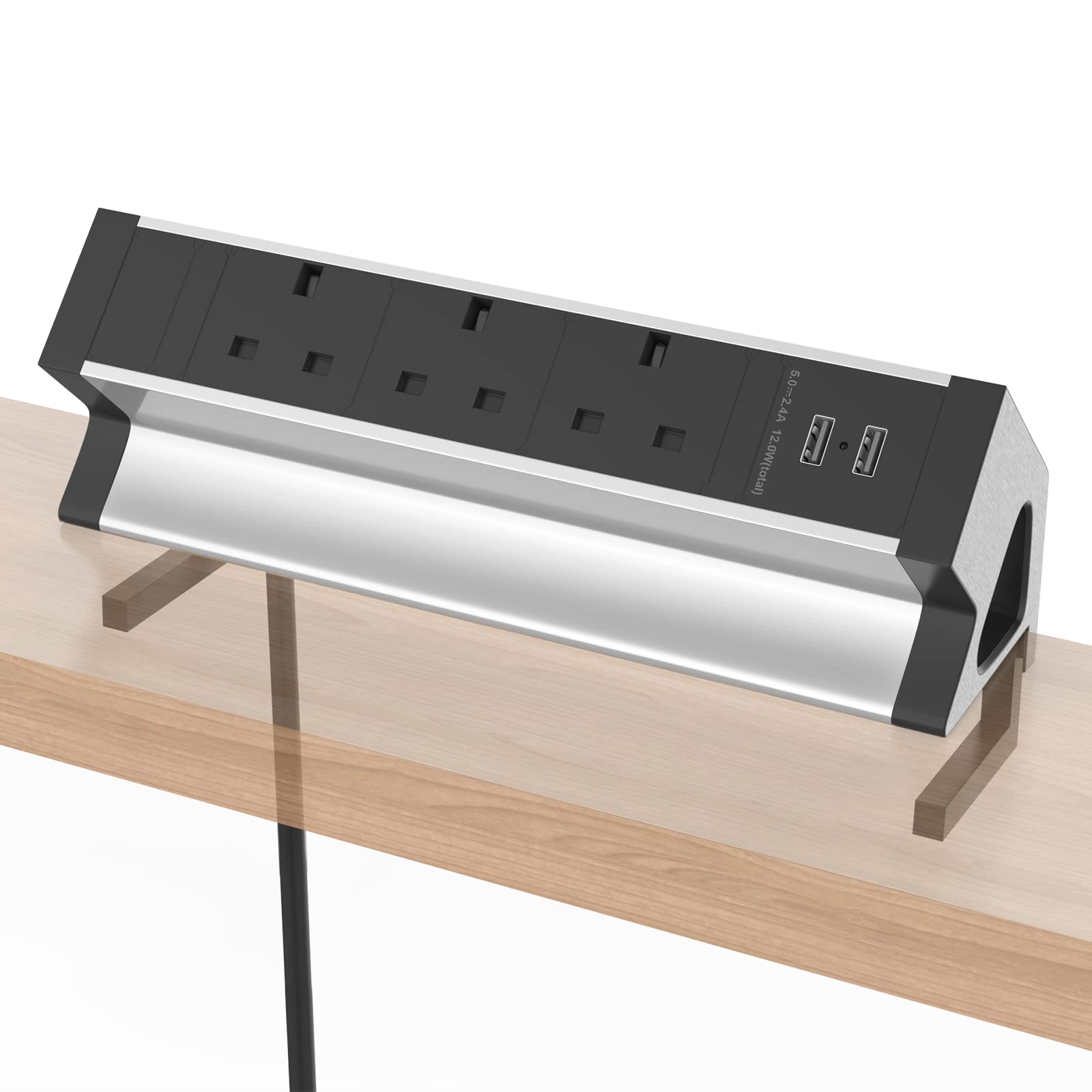 Buy HANNELORE Desk Power Socket Extension with 2 USB 3 UK Plug and 2