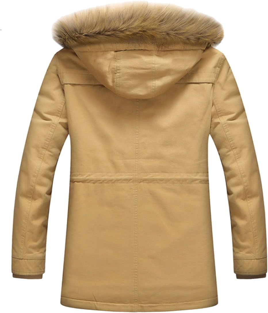YGT Men's Winter Thicken Cotton Parka Jacket with Removable Hood Fleece Outwear Jacket …