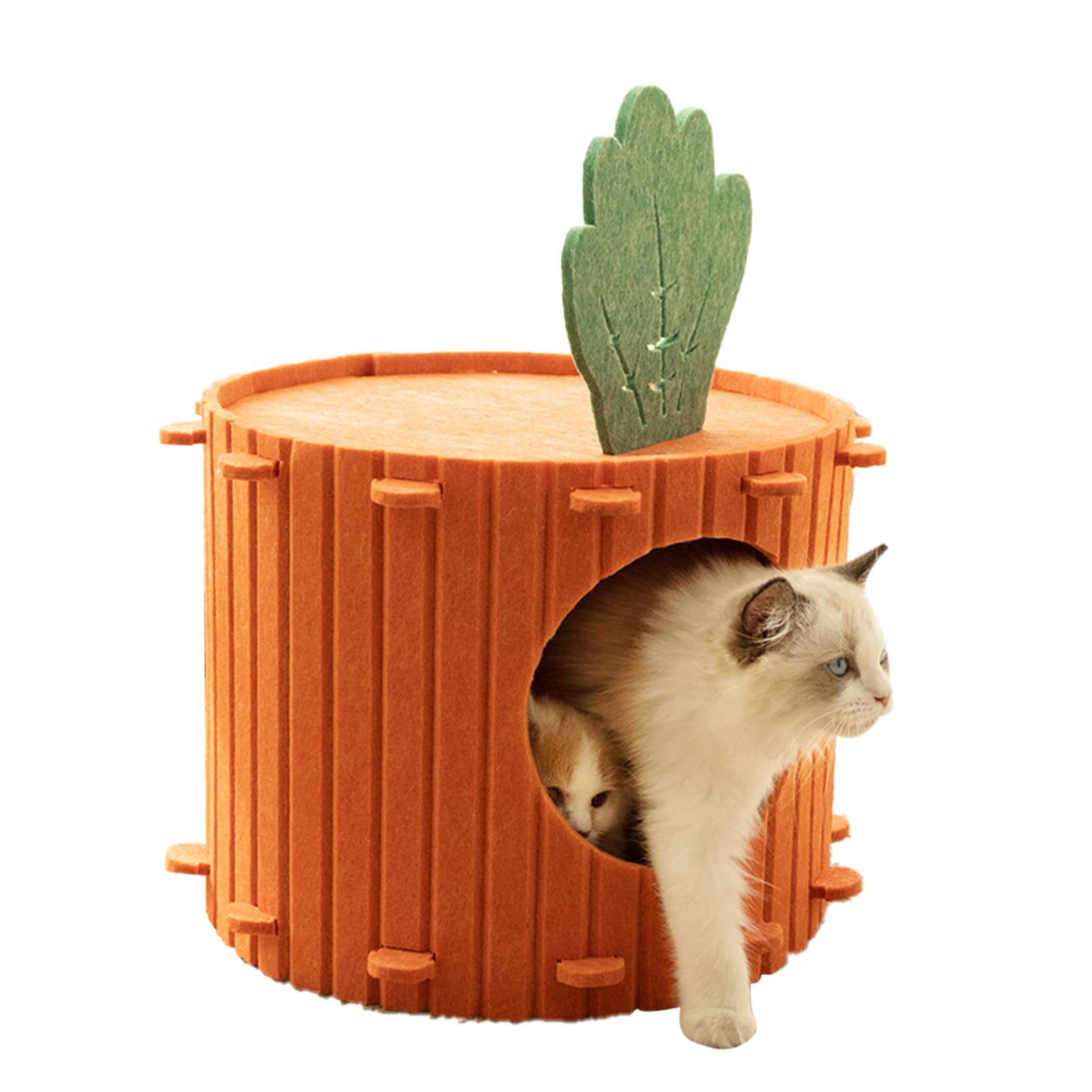 Niche pour chats design carotte pour réchauffer le sommeil des animaux en intérieur