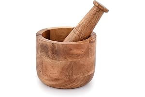 Pilon Para Mofongo: Handmade Acacia Wood Mortar and Pestle