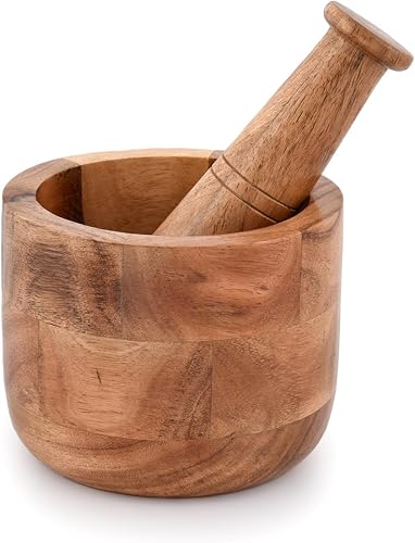 Best for dry herbs only: Samhita Acacia Wood Mortar and Pestle