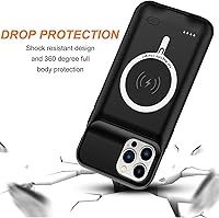 Vista 5 de Funda de batería para iPhone 11 Pro, 10000 mAh de alta capacidad, recargable, portátil, cargador extendido, carga inalámbrica, compatible con iPhone
