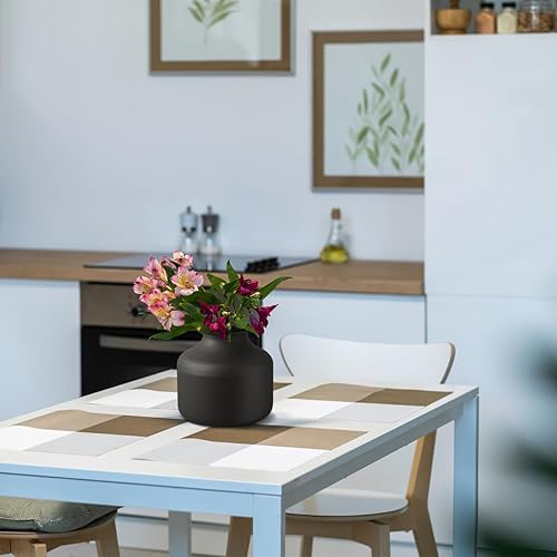 Miniatura 7 de Happyyami Florero de metal mate seco para flores, arreglo floral, soporte para macetas, floreros de brotes de flores, maceta para el hogar, mesa,