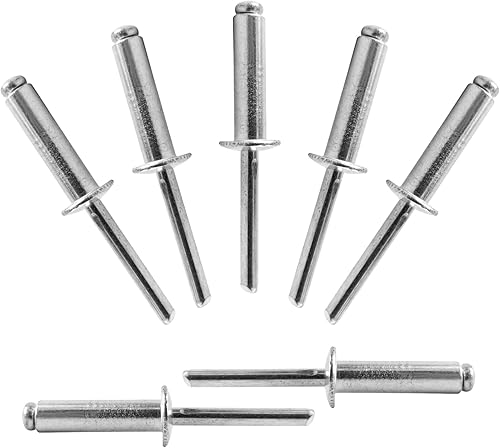 ALLCLEAN 60 piezas de remaches ciegos de aluminio de 1/4" x 1", remaches pop de 6,4 x 25mm, agarre de aluminio y mandril de acero