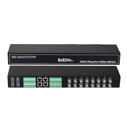 Transceptor de balun de video metálico resistente de 16 canales, convertidor BNC a RJ45 para CCTV DVR, protección contra sobretensiones, compatible