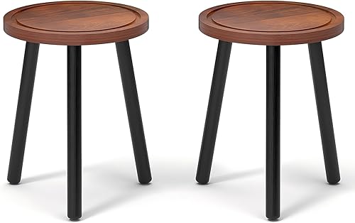 Miniatura 8 de Paquete de 2 soportes de madera para plantas de interior, soporte para plantas de 16.7 pulgadas de alto, taburete para plantas de mediados de siglo,