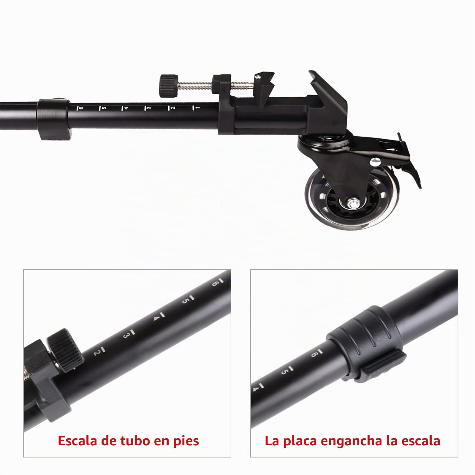 COMAN Trípode Profesional Dolly - Resistente con Soporte de Pierna Ajustable con Ruedas de Bloqueo y Funda de Transporte Compatible con la mayoría de trípodes cámaras de videocámara