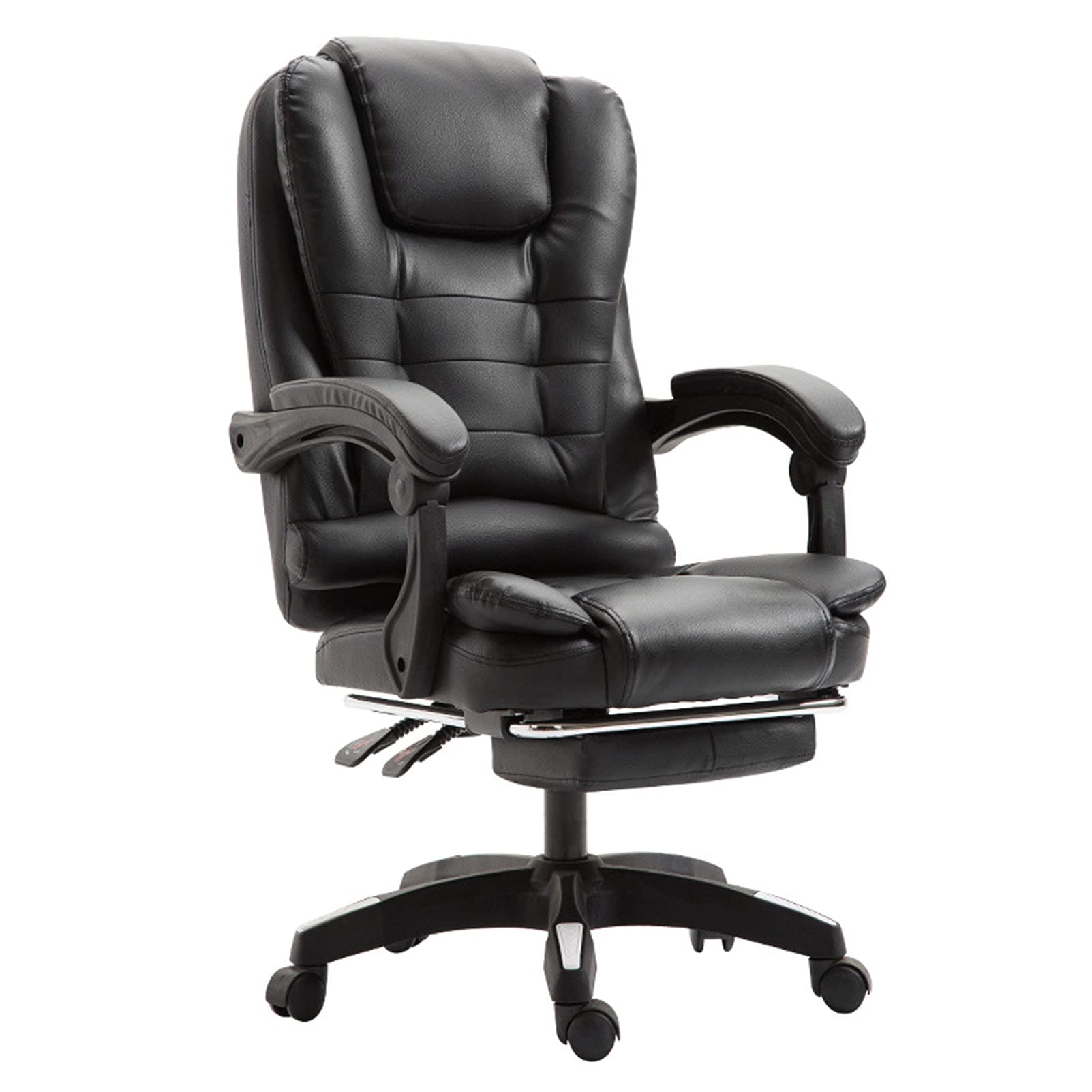 HTTGDGDH High Back Ergonomic Executive Office Chair Adjustable Swivel Desk Chair With Pu Leather Black,