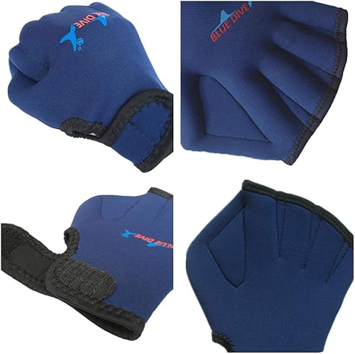 Miniatura 5 de EXCEREY 1 par de guantes de malla de natación, guantes de entrenamiento, palas de fitness acuático, resistencia al agua, tela de mano para hombres,