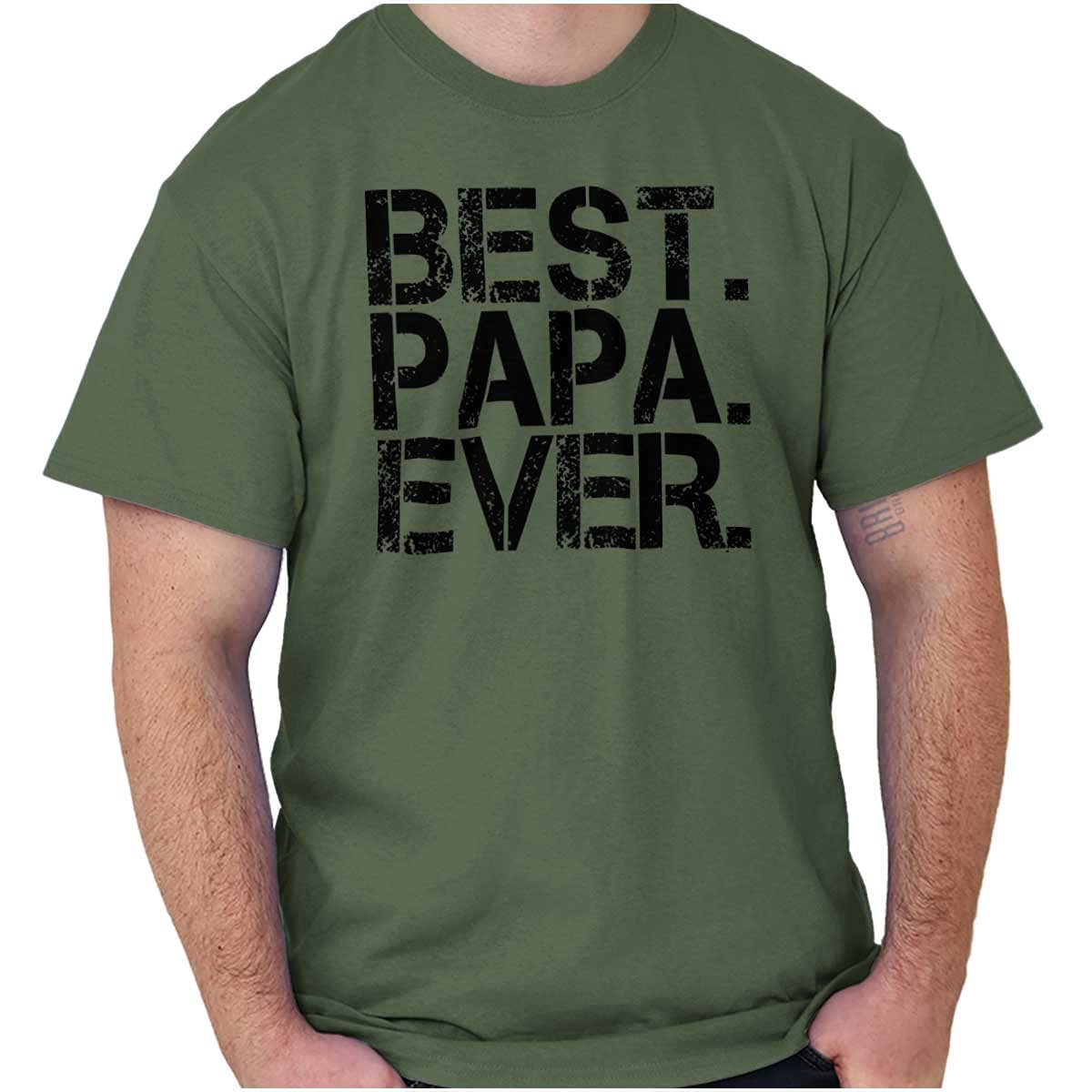Brisco BrandsBest Papa Ever Worlds Greatest Dad Mens Graphic T Shirt Tees