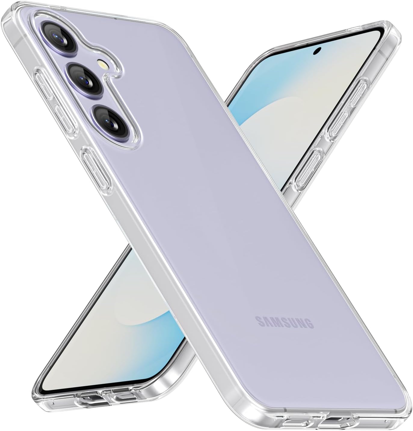 LoeoeL for Samsung Galaxy S25 FE Phone Case Silicone, Minimalist Ultra Thin Slim Soft Rubber Gel Solid Color Matte TPU Cute Case for Women Men, Girly Plain Aesthetic Design & Camera Cover, Clear