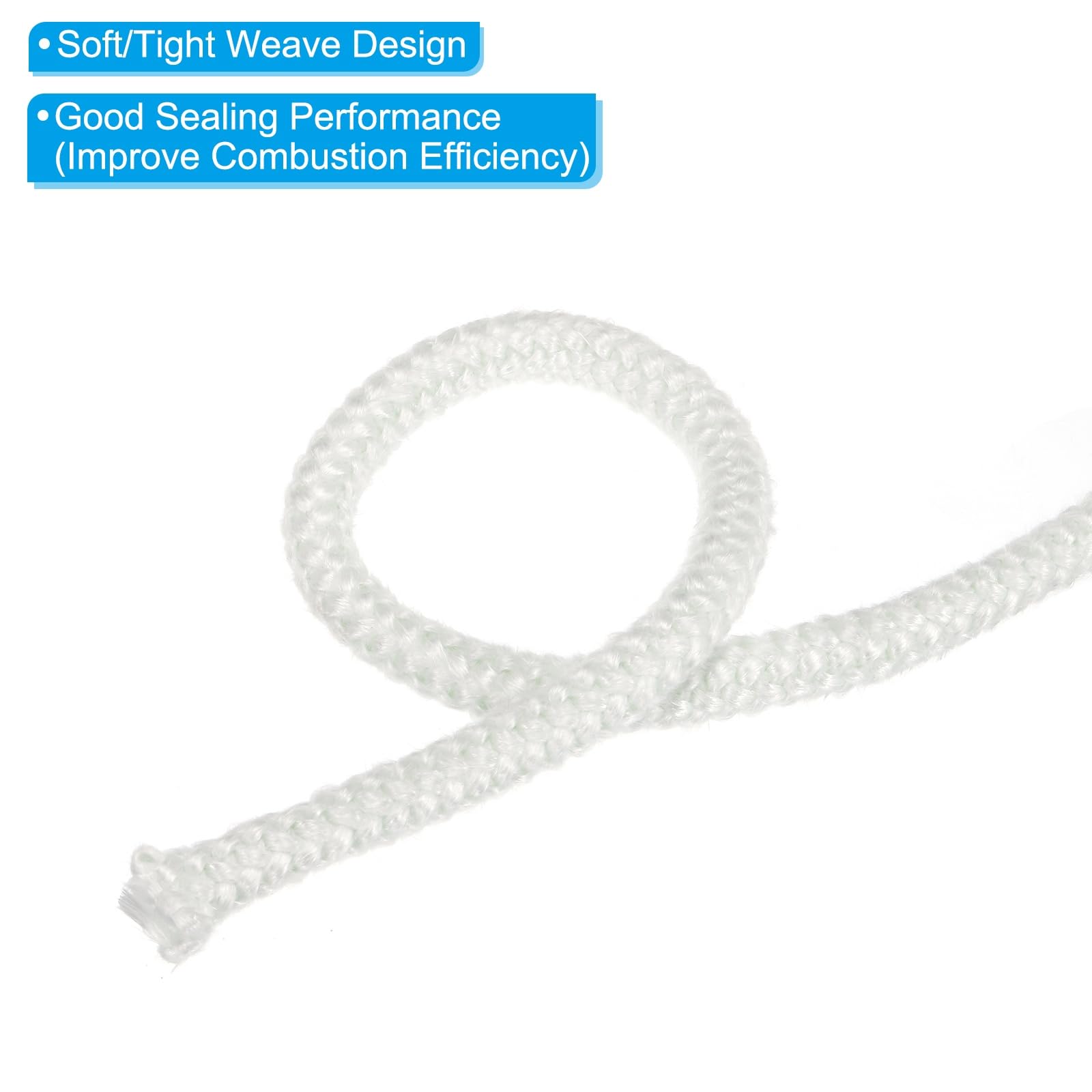 PATIKIL Guarnizione Per Stufa 25mm x 2,5 Metri, Cordone Rotondo In Vetroresina Resistente Alle Alte Temperature Per Sigillatura Porte Stufe E Camini, Bianco