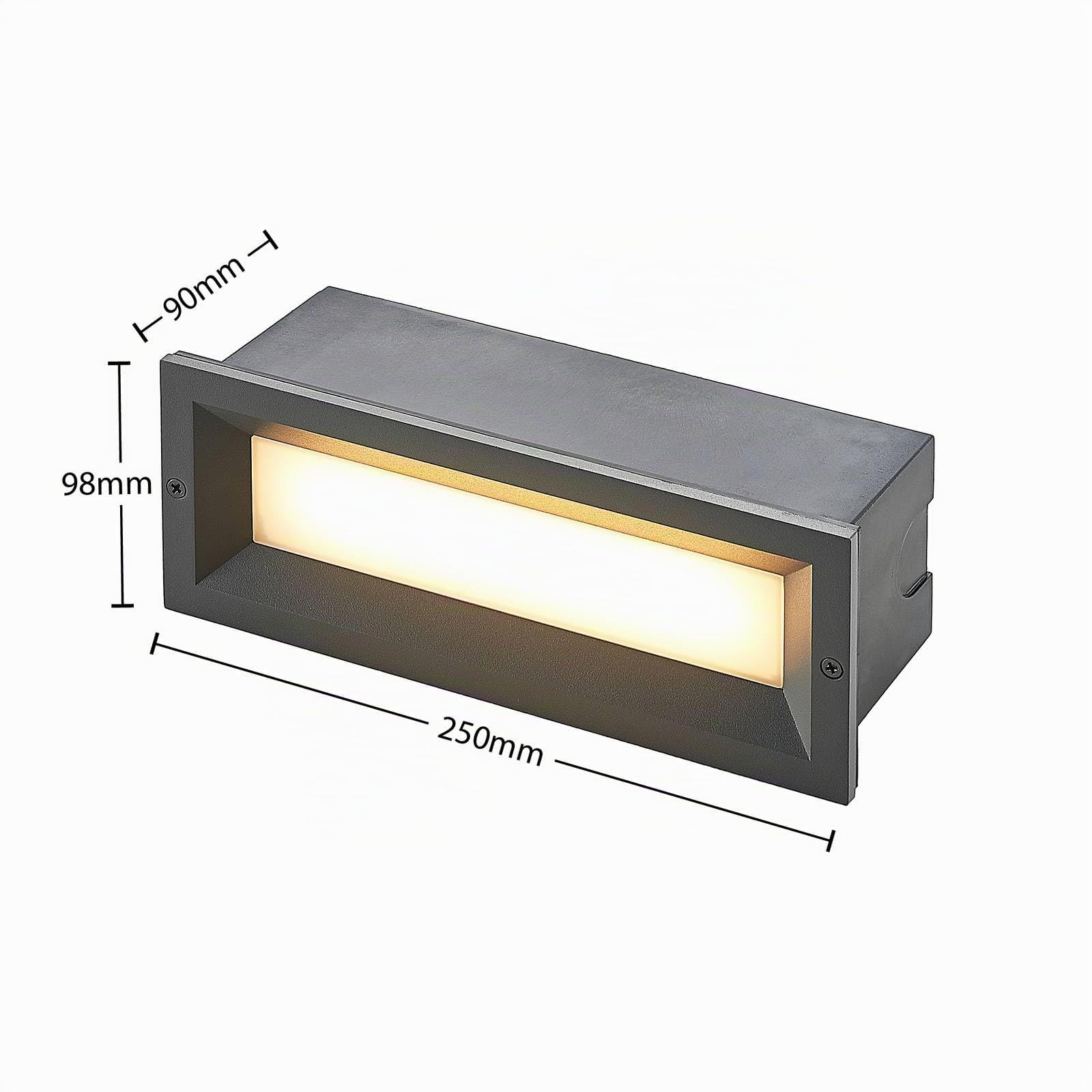 Lucande LED Lámpara de pared exterior Lachlain (Moderno) en Gris hecho Aluminio (1 llama, lámpara empotrable para exteriores, aplique exterior/fachada vivienda