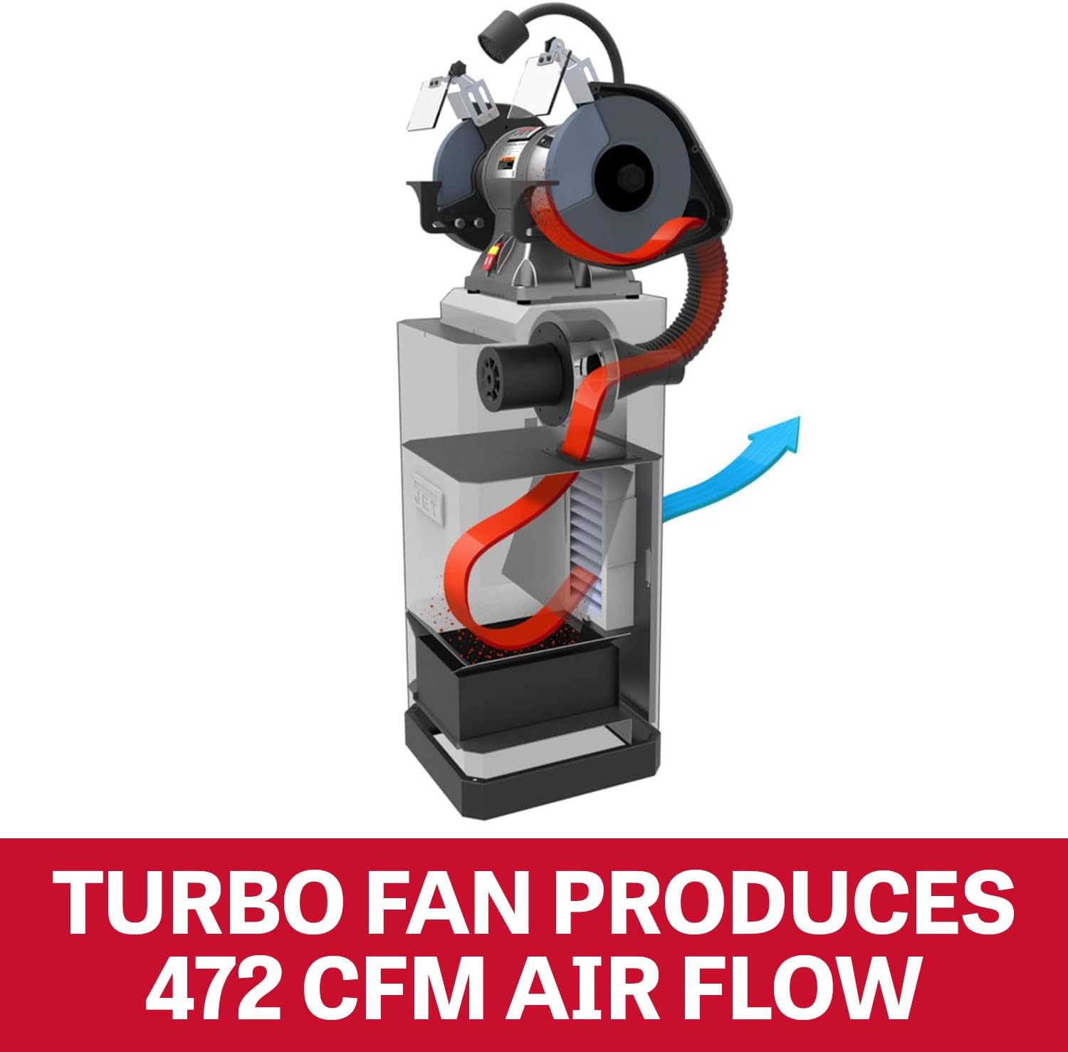 JET Metal Dust Collector Stand, 472 CFM, 1Ph 115V (JDCS-505)