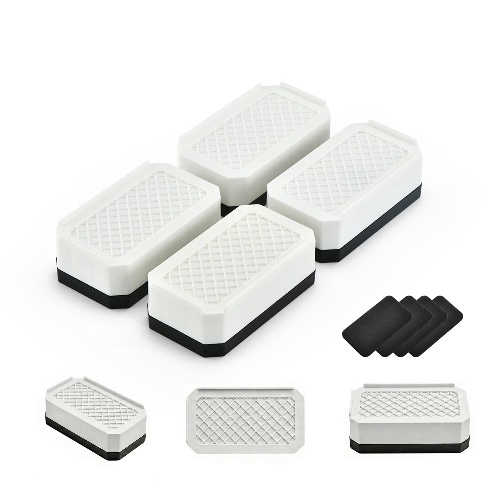 EclatBain Rectangular Adjustable Bed Risers 1.5 Inch, 4000 lbs, 4 Pack