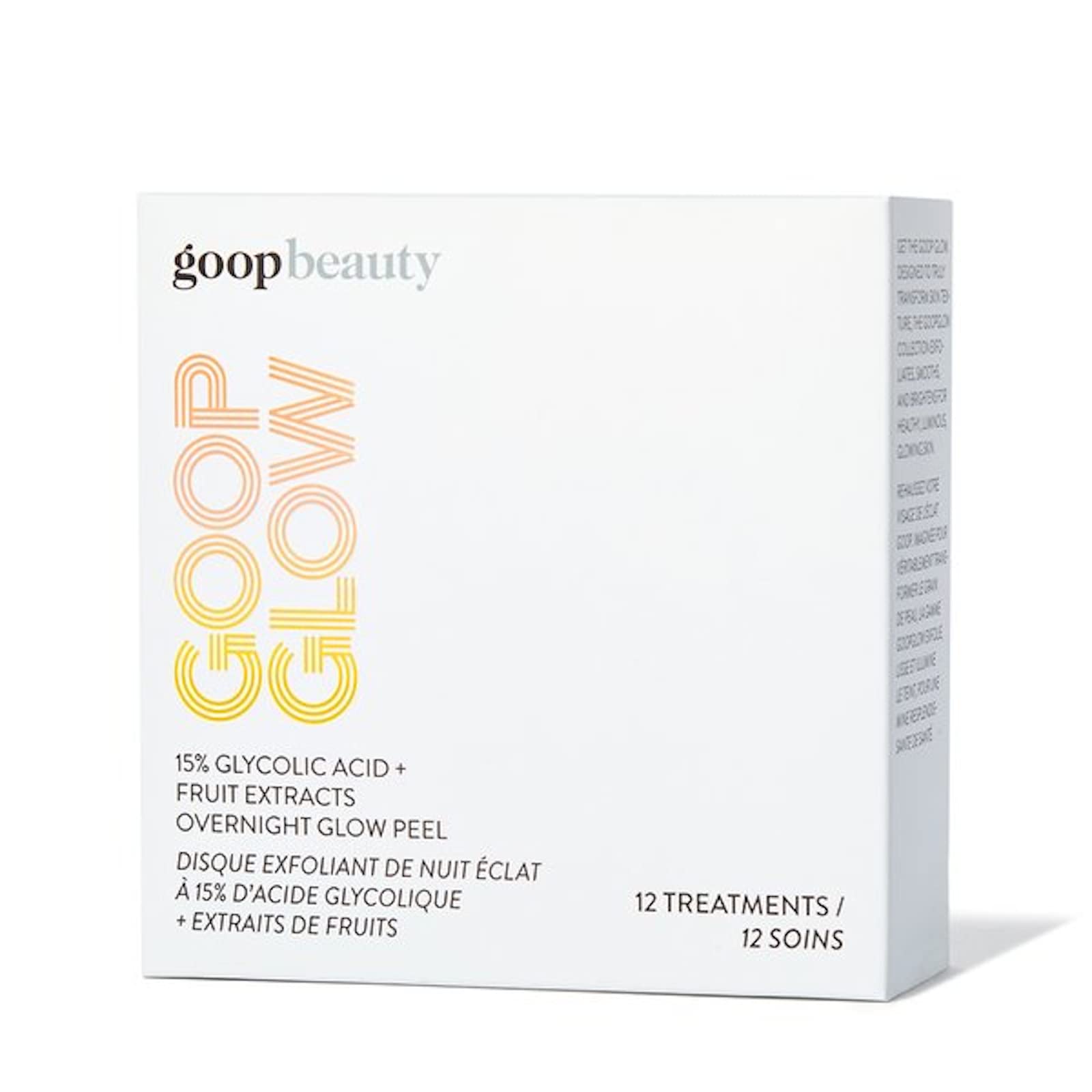 goop 15% Glycolic Acid Overnight Peel | Retexturizes, & Brightens Skin | Inspired by Professional Chemical Peels | 12 pack | Paraben and Silicone Free