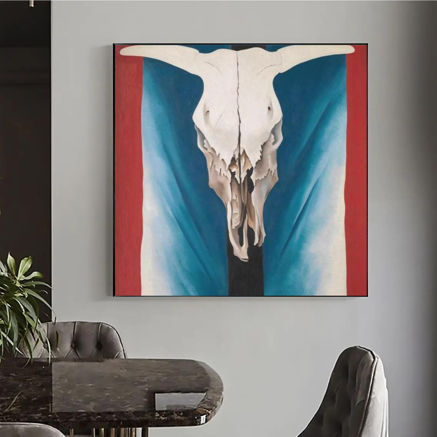 Amazon｜ジョージアオキーフポスター牛の頭蓋骨の壁のアートジョージア