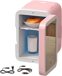 Compact car refrigerator, car and home refrigerator, colorful refrigerator - storage of drinks and skin care cosmetics for dressing room, living room