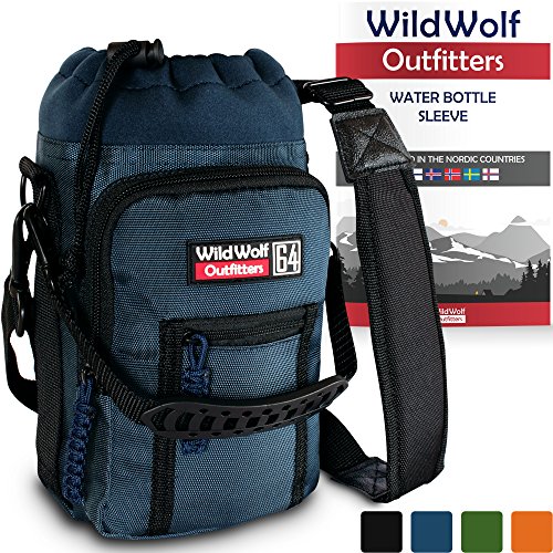 Wild Wolf Outfitters Water Bottle Holder for 64oz Bottles Blue - Carry, Protect