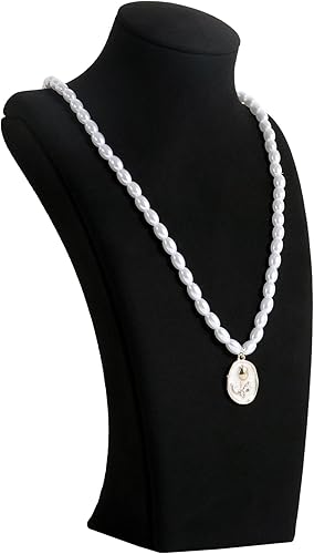 GemeShou Soporte de almacenamiento de collar negro para vender, organizador de soporte de collar de terciopelo, soportes de exhibición de busto de