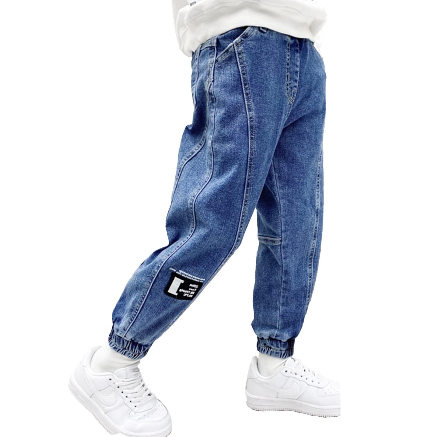 Rolanko Boys Baggy Jeans Elastic Straight fit Stretch Denim Pants Loose Kids Clothes 4-14 Years