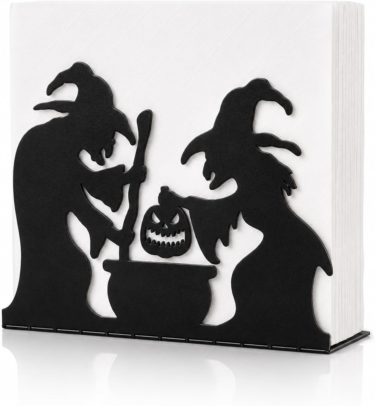 FYSUIMU Halloween Napkin Holder Metal Napkin Dispenser, Witch Cauldron