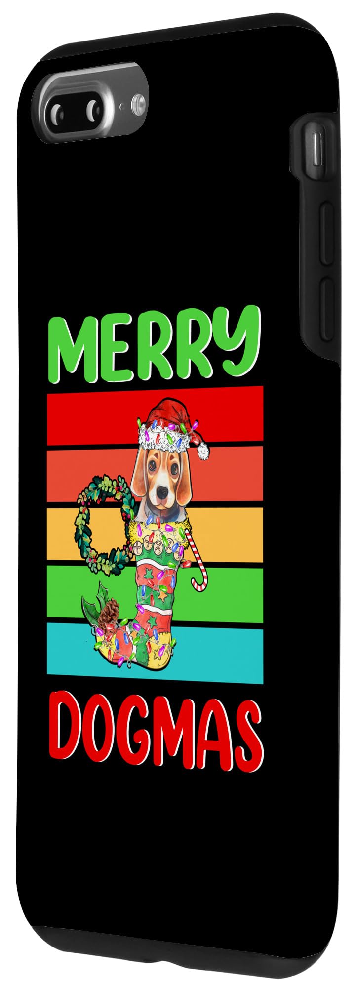 iPhone 7 Plus/8 Plus Merry Dogmas Beagle Christmas Dog Puppy Funny Xmas Case - Image 2
