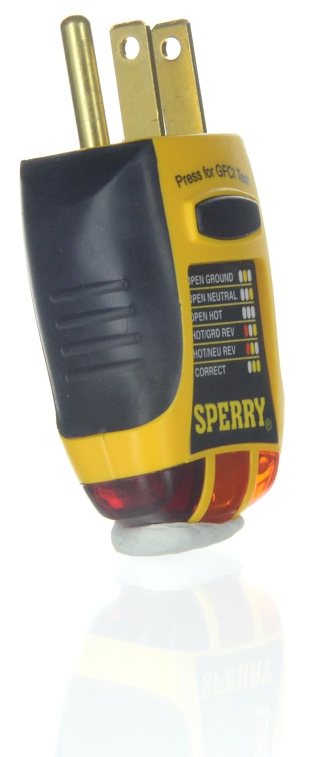 Sperry Instruments GFI6302 GFCI Outlet Receptacle Tester,, 52 OFF