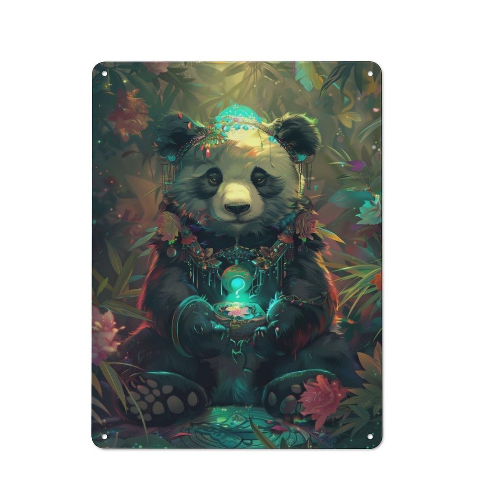 Junmoney Panda Brewer For Garden Room Or Summerhouse, Retro Metal Sign 40X30cm, For Metal Sign Collectors, For Vintage Wall Decor Fans