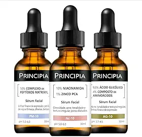 Principia Kit 3 Séruns Niacinamida + Peptídeos + Glicólico