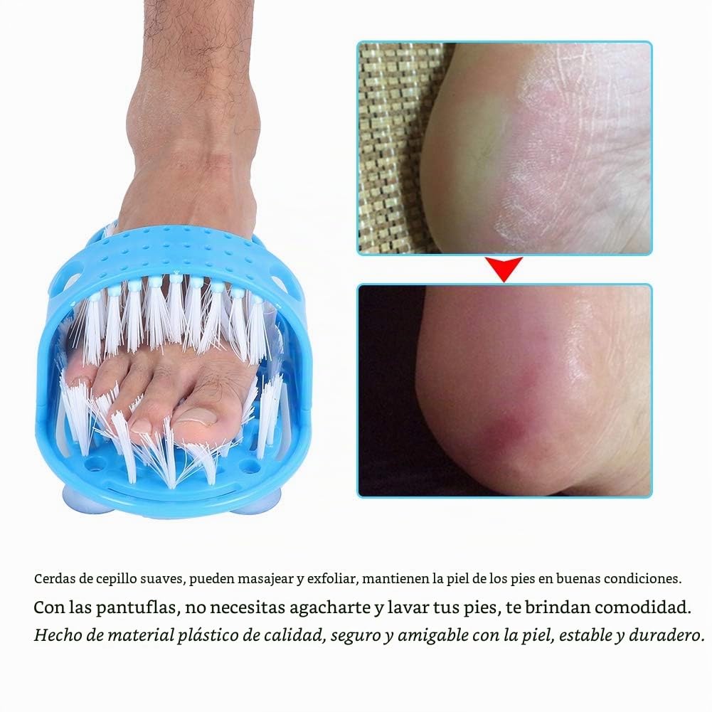 Zapatilla Limpiadora de Pies Simple, Zapatilla para Fregar los Pies de la Ducha con Base de Ventosa, Cepillo para Lavar los Pies de la Ducha, Zapatilla de Baño, Zapatilla Masajeadora Exfoliante