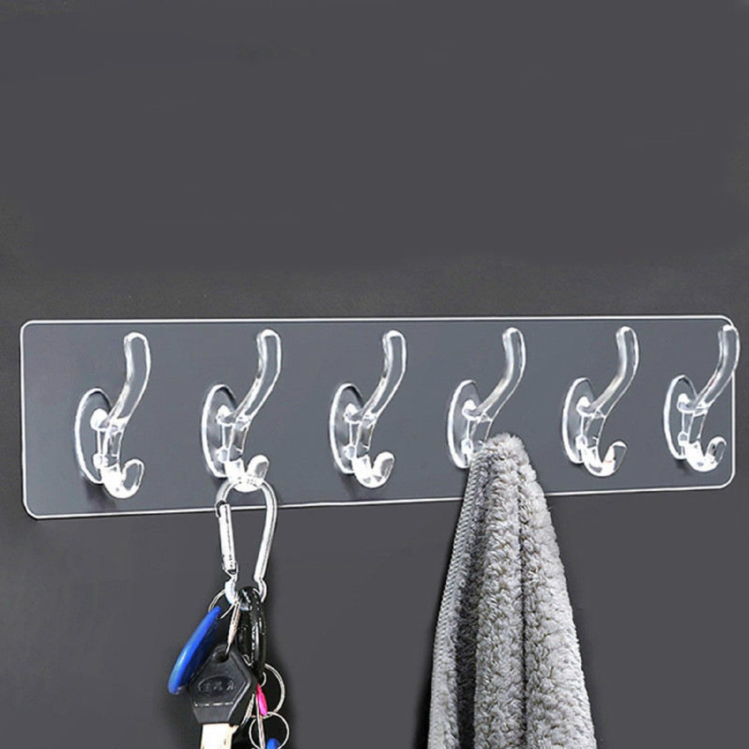 SKOLL Wall Hanger Hooks for Hanging Clothes Strong Self Adhesive Magic Sticker Home, Kitchen, Office, Bathroom, Bedroom, Door Organizers, Accessories Items Pack of 1 (6 Hooks Hanger) (B0D8BSLFMF) Amazon Price History, Amazon Price Tracker