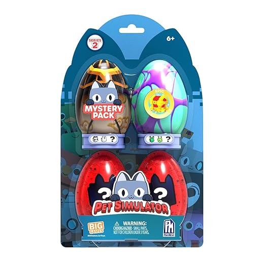 Pet Simulator - Mystery Pet Minifigures 4-Pack (Four Mystery Eggs & Figures w/Accessories & Stands, Series 2) [Includes DLC]