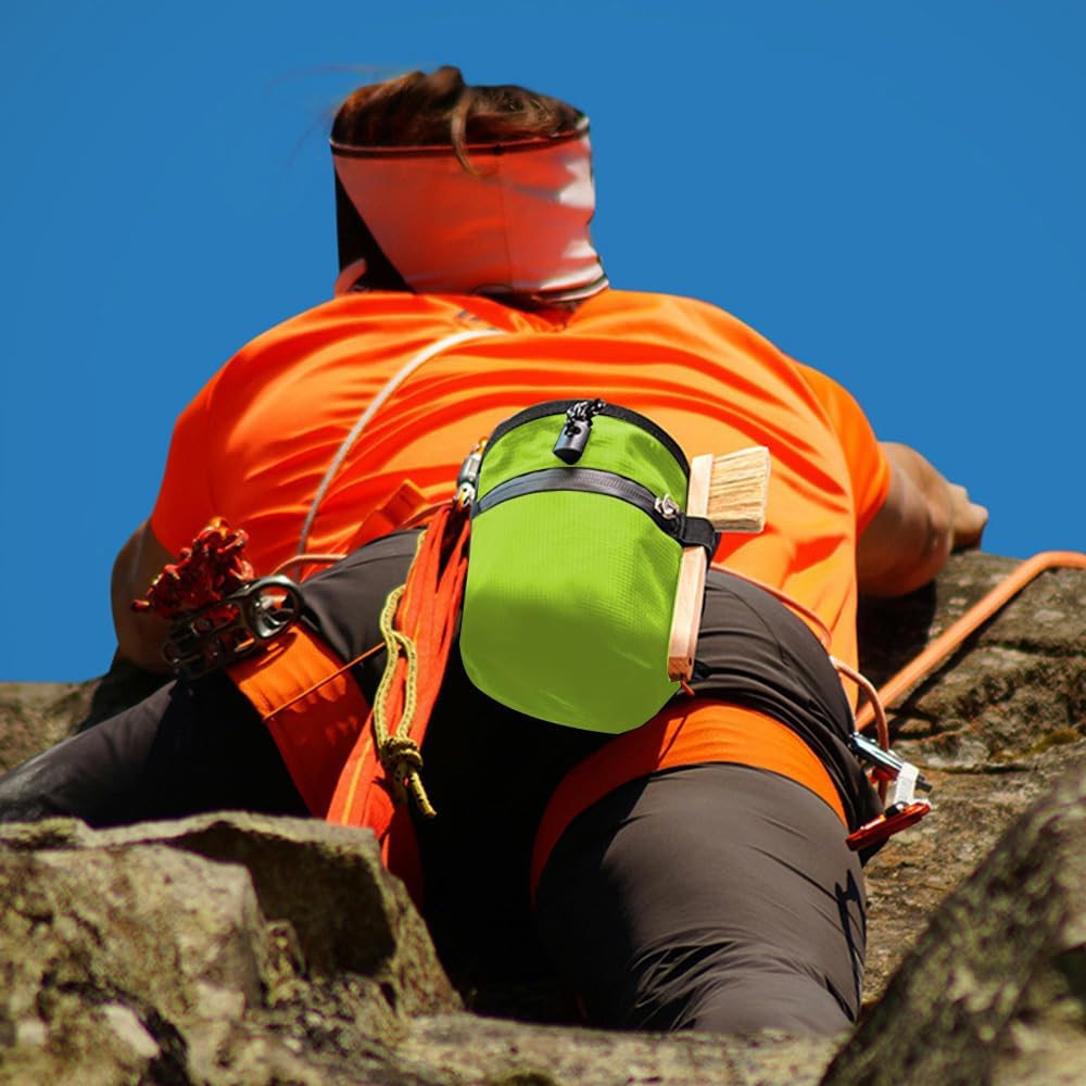 Bolsa de tiza para escalada con cordón y cinturón ajustable para escalada deportiva