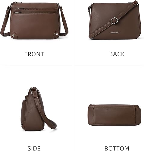Miniatura 6 de WESTBRONCO Bolsos cruzados para mujer, bolsos de hombro de tamaño mediano, bolso de mano con bolsillo con múltiples cremallera