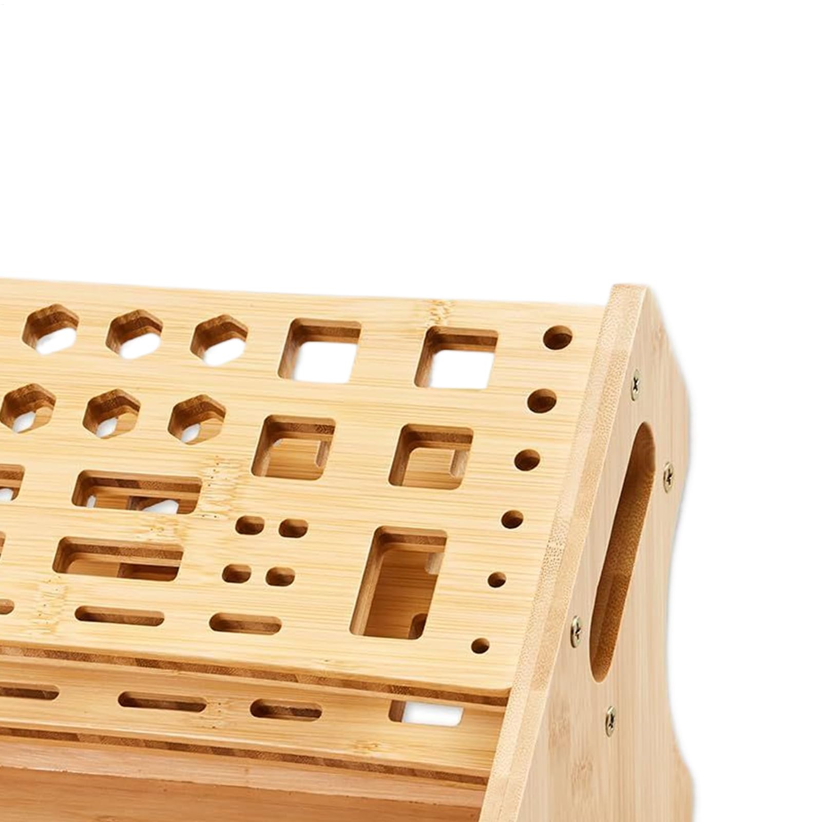 Organizador de Alicates | con Bandeja de 53 Agujeros Organización Hogar Madera - Organizador de Herramientas para Escritorio | Para Manualidades Reparación Garaje Interior y Exterior Jardín