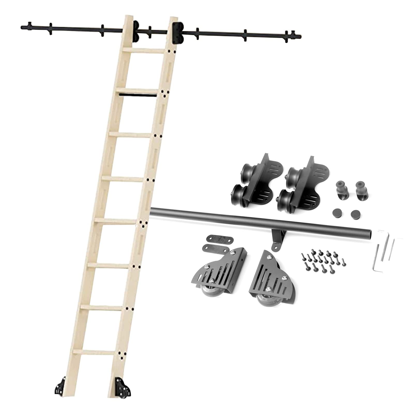 Kit de quincaillerie coulissante pour bibliothèque en acier noir rustique durable rail 3m
