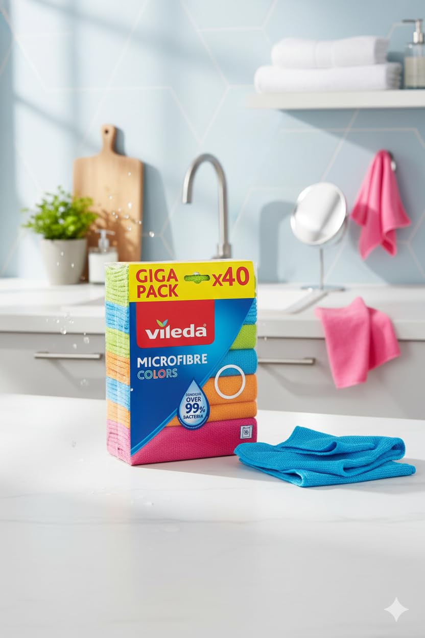 Vileda Microfibra Colors Paquete de 40 Unidades