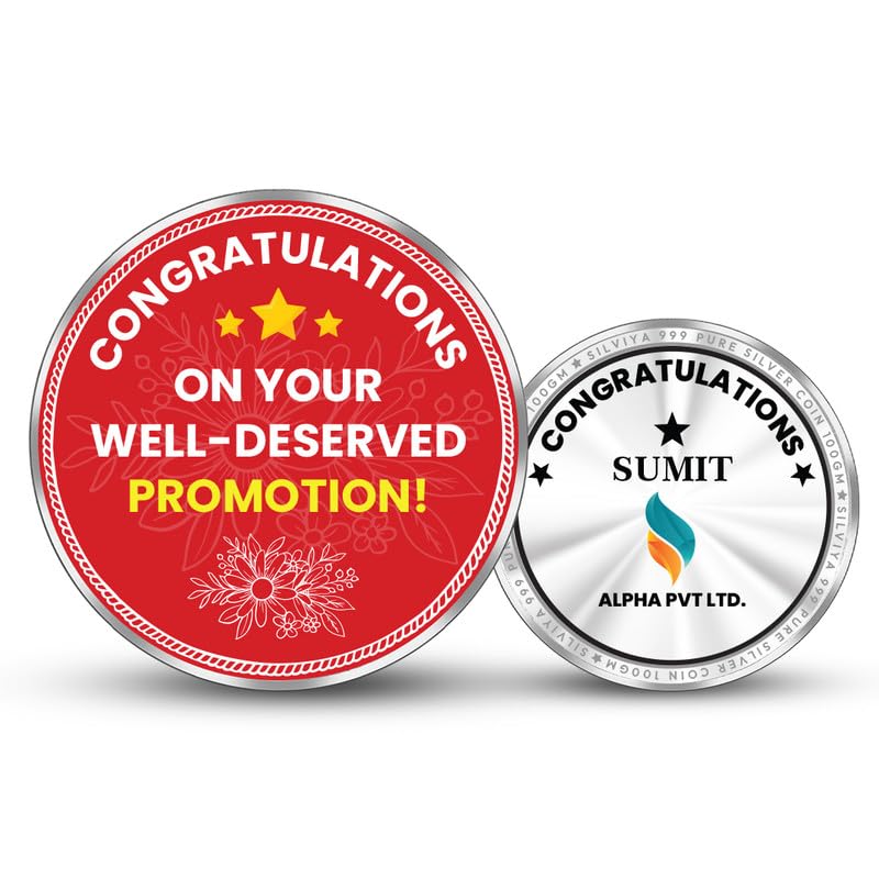 BIS Hallmarked Personalized "Promotion" Corporate 999 Pure Silver Coin (10g, 20g, 50g, 100g) - Round Shape - Corporate Gift for Employee - Job Promotion Recognition - With Certificate-image-26