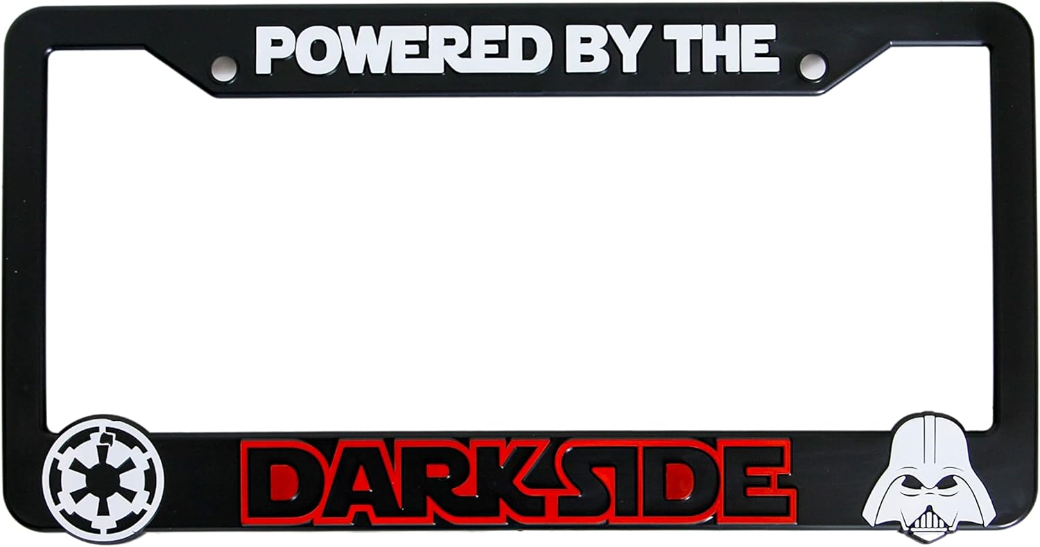 Holder for License Plate for Dark Vader License Plate Holder for Star Wars Powered by The Dark Side 3D Raised License Plate Frame Mod-L07P-8