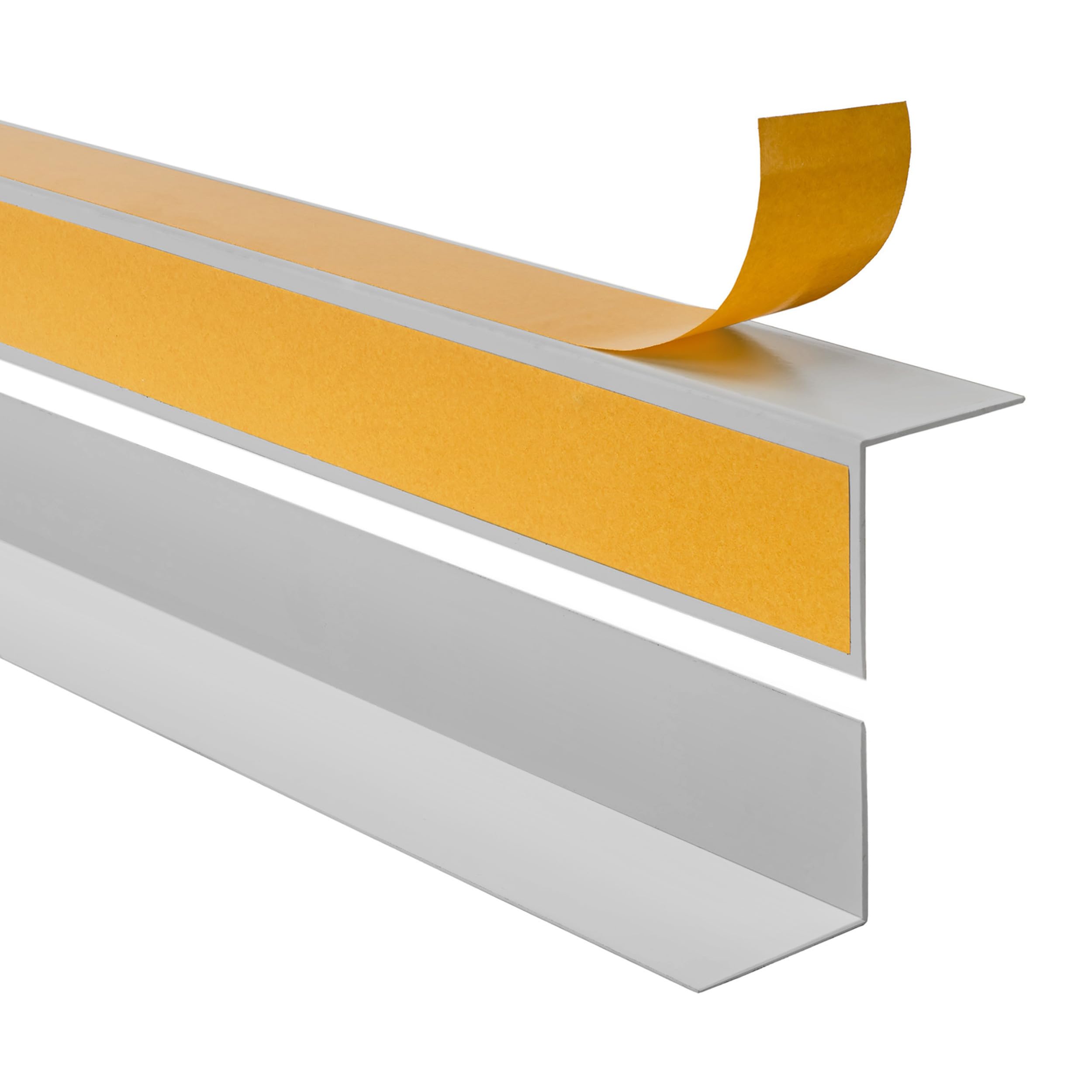 Quest Winkelleiste Kantenschutz Selbstklebend – Kunststoff PVC – für Innenecken – 25x25mm, 100cm, Grau