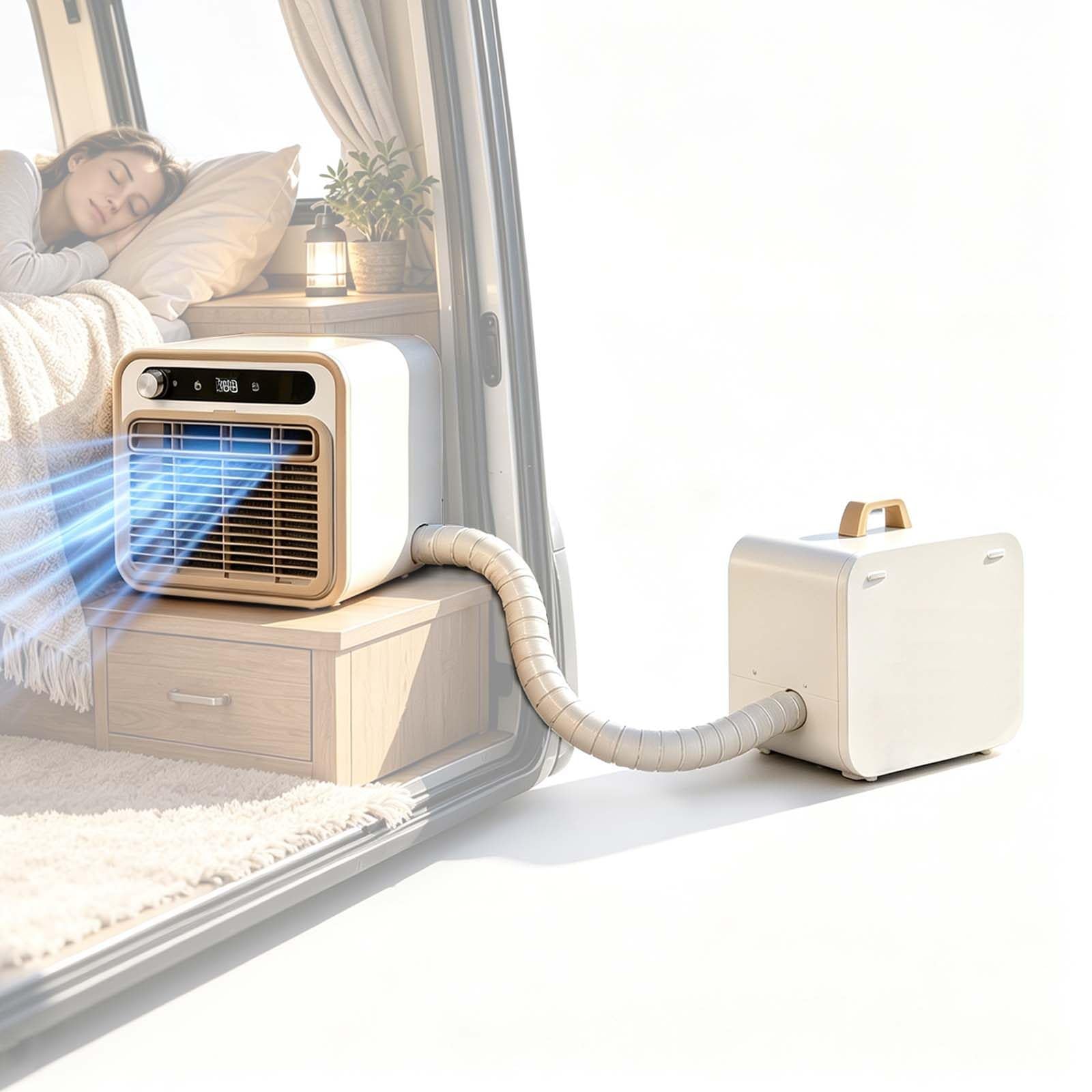 Quiet Split AC for Caravan - 5000BTU, Quiet, Max 500W, 3 Control Ways 1.5M